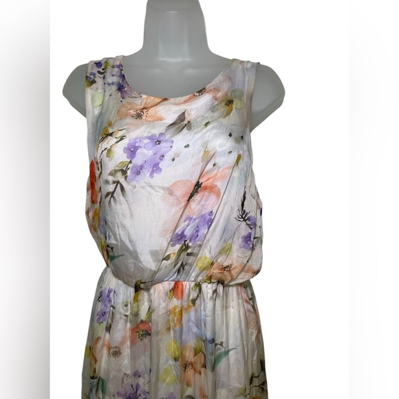 Lara G New NWT Floral Silk Blend Dress Size Medium - Picture 6 of 6